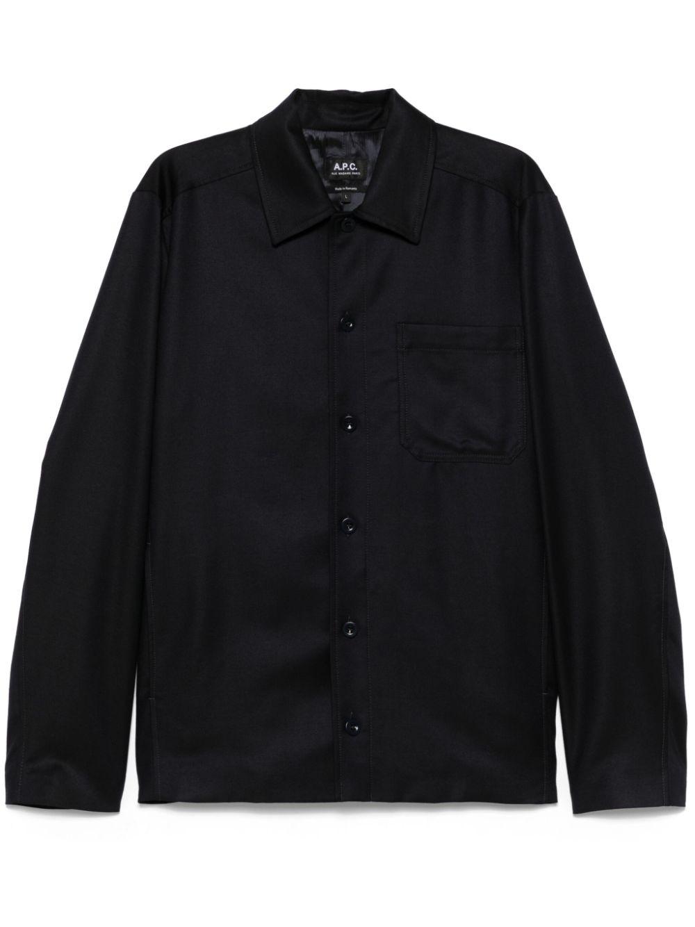 A.P.C. メンズ ブラック Jeffray シャツジャケット ジャケット