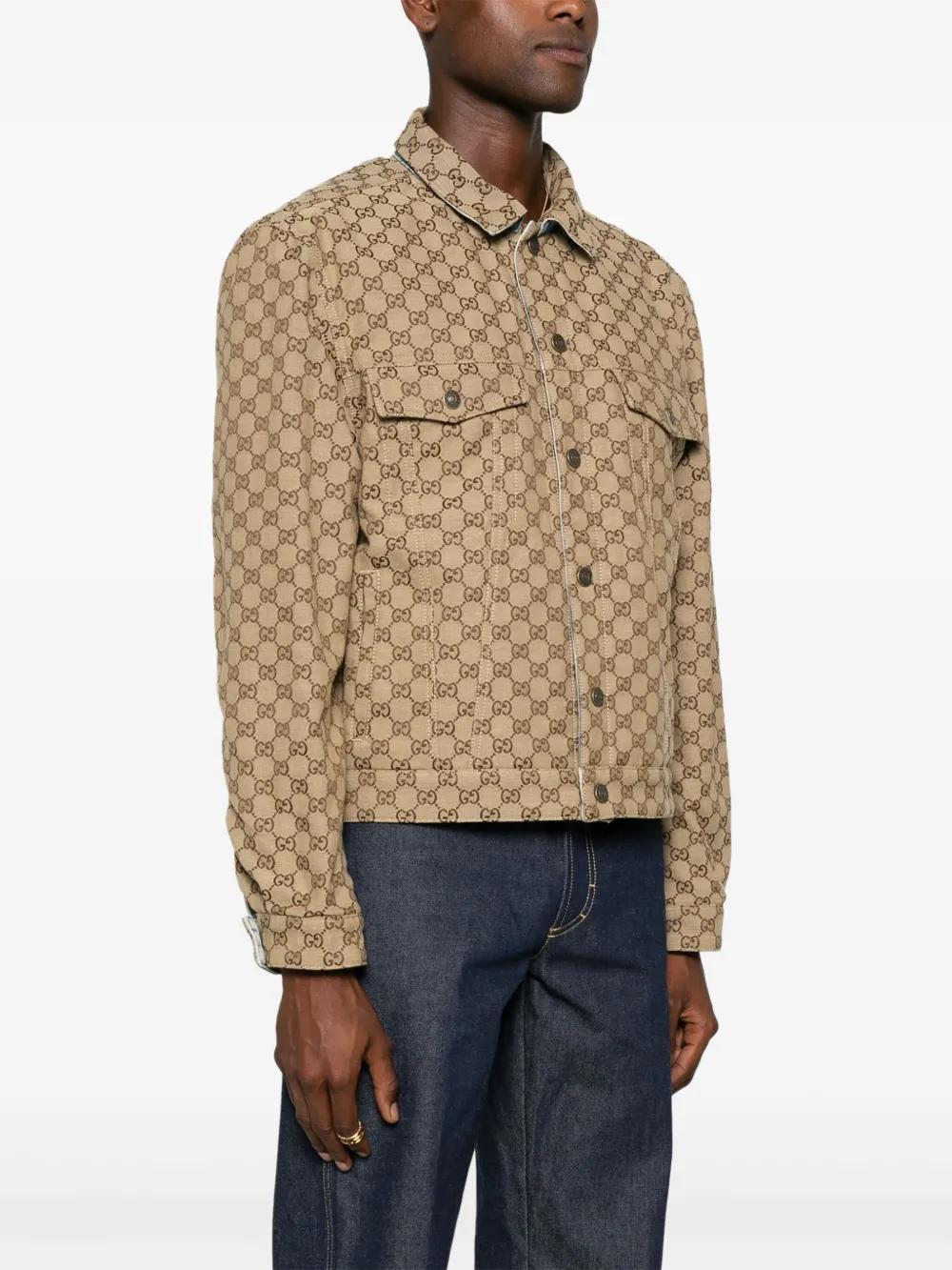Gucci Gg Canvas Reversible Denim Jacket in Natural for Men | Lyst