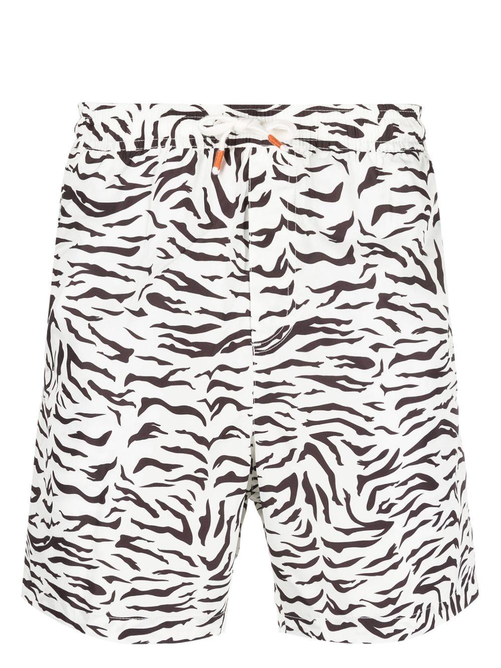 Reina Olga Tiger-print Swim Shorts in White for Men | Lyst