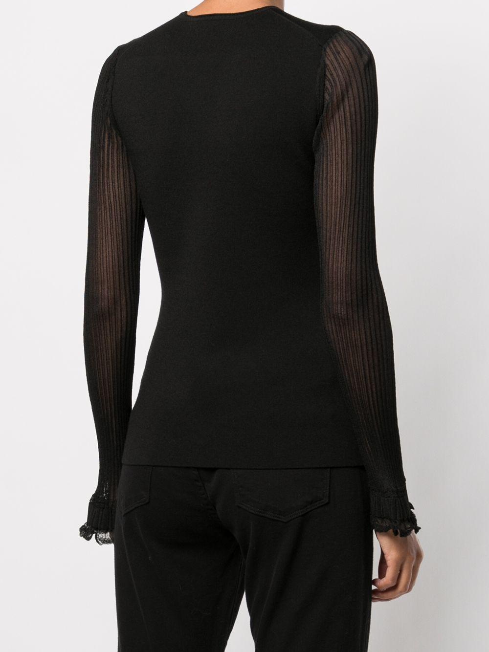jumper with sheer sleeves