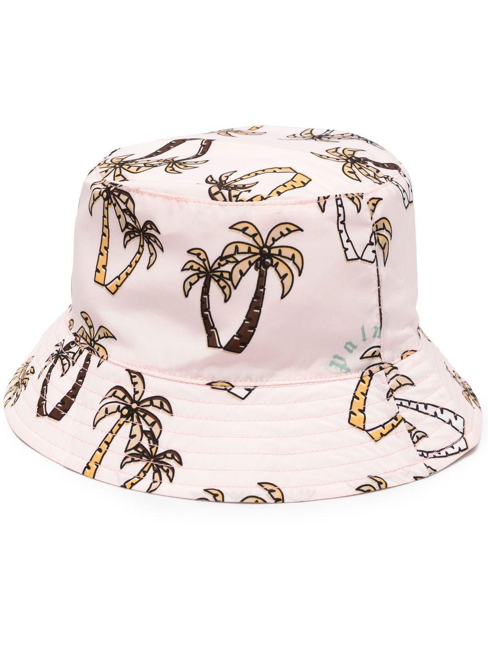 Cotton Palm Tree-print Bucket Hat 