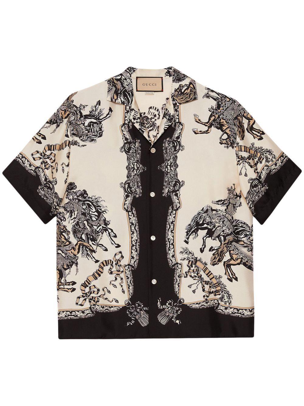 Gucci Baroque-print Silk Bowling Shirt in Grey for Men | Lyst UK Gucci Baroque-print Silk Bowling Shirt in Grey for Men | Lyst UK