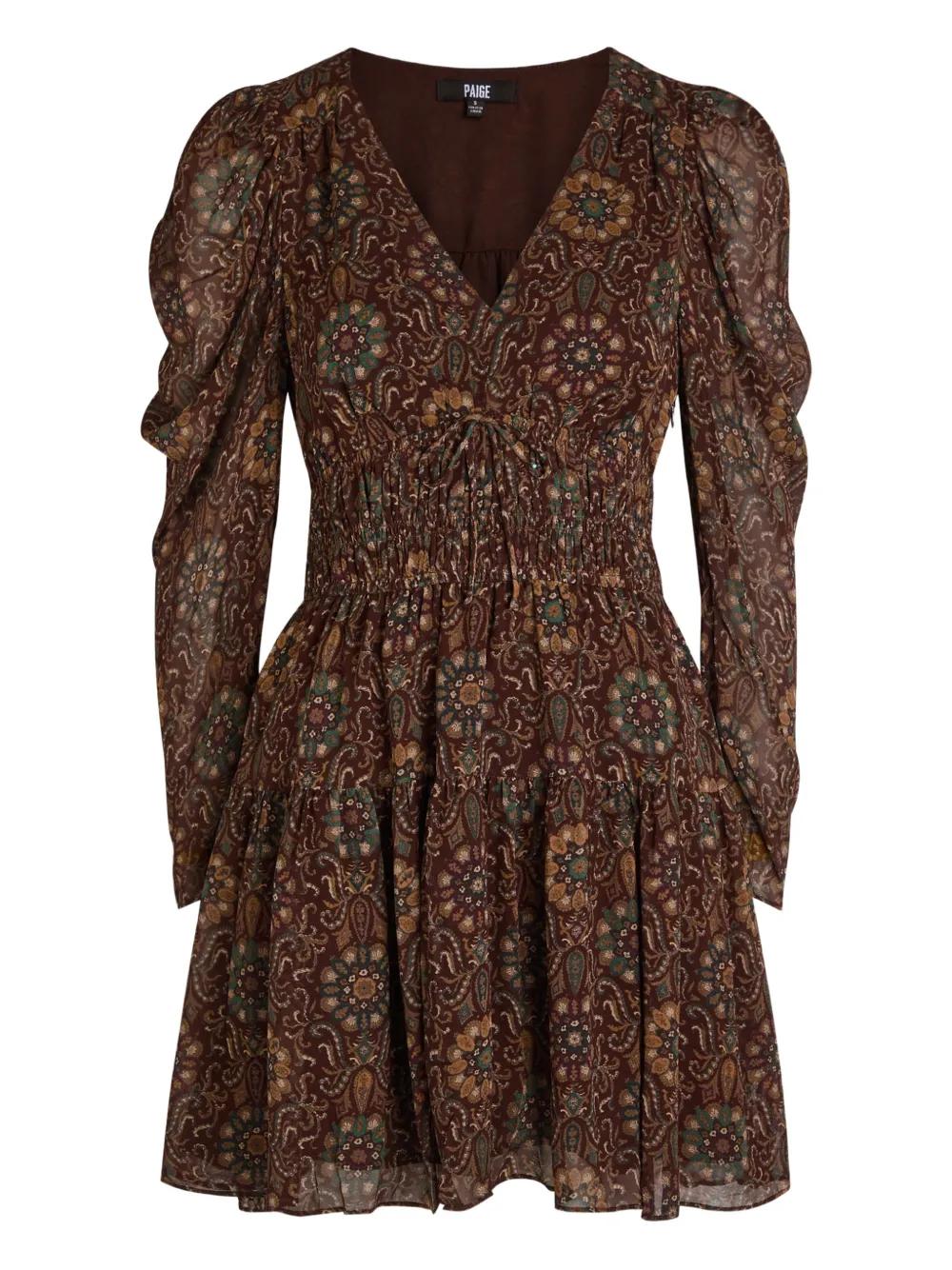 paige brown dress PAIGE Jaxsyn Dress in Chocolate