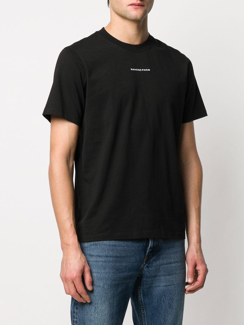 Sandro Cotton Embroidered Logo T-shirt in Black for Men - Save 23% - Lyst