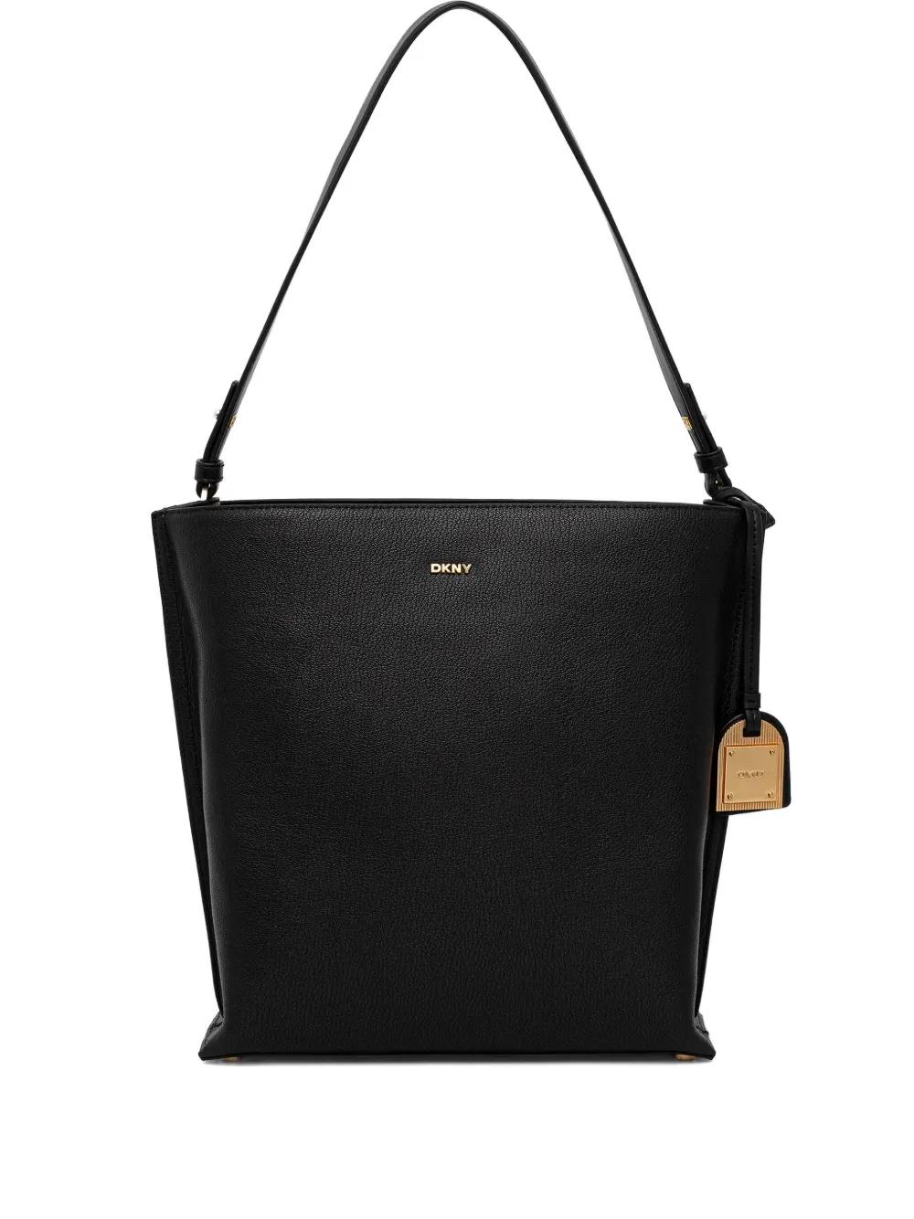 DKNY Logo-Tag Shoulder Bag in Black | Lyst