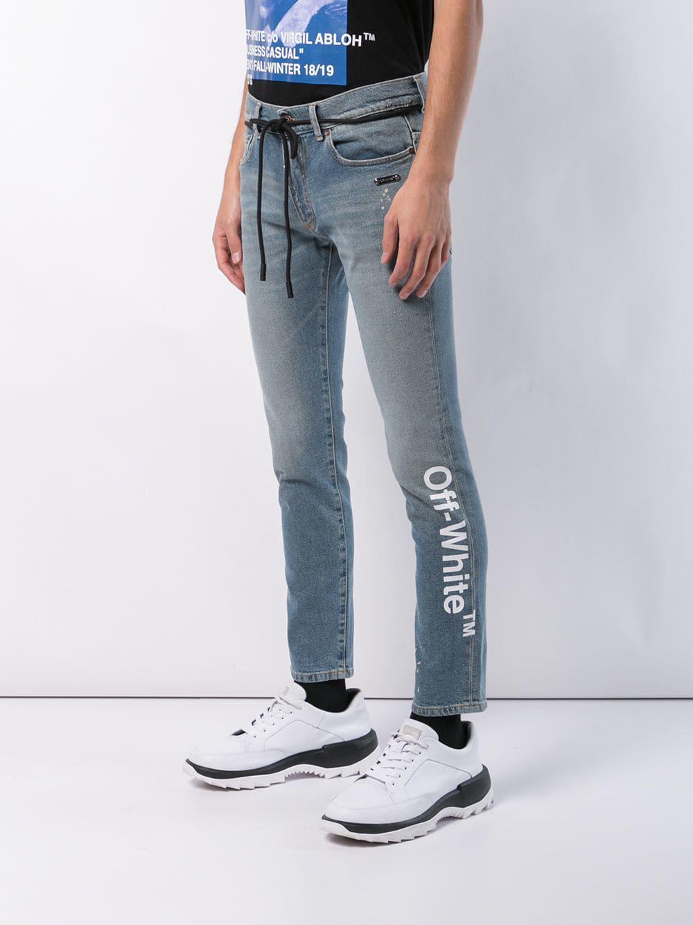 Off-White c/o Virgil Abloh Denim Skinny Fitted Jeans in Blue for Men - Lyst