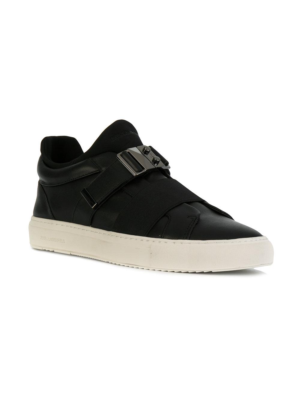Lyst - Karl lagerfeld Strappy Slip-on Sneakers in Black for Men