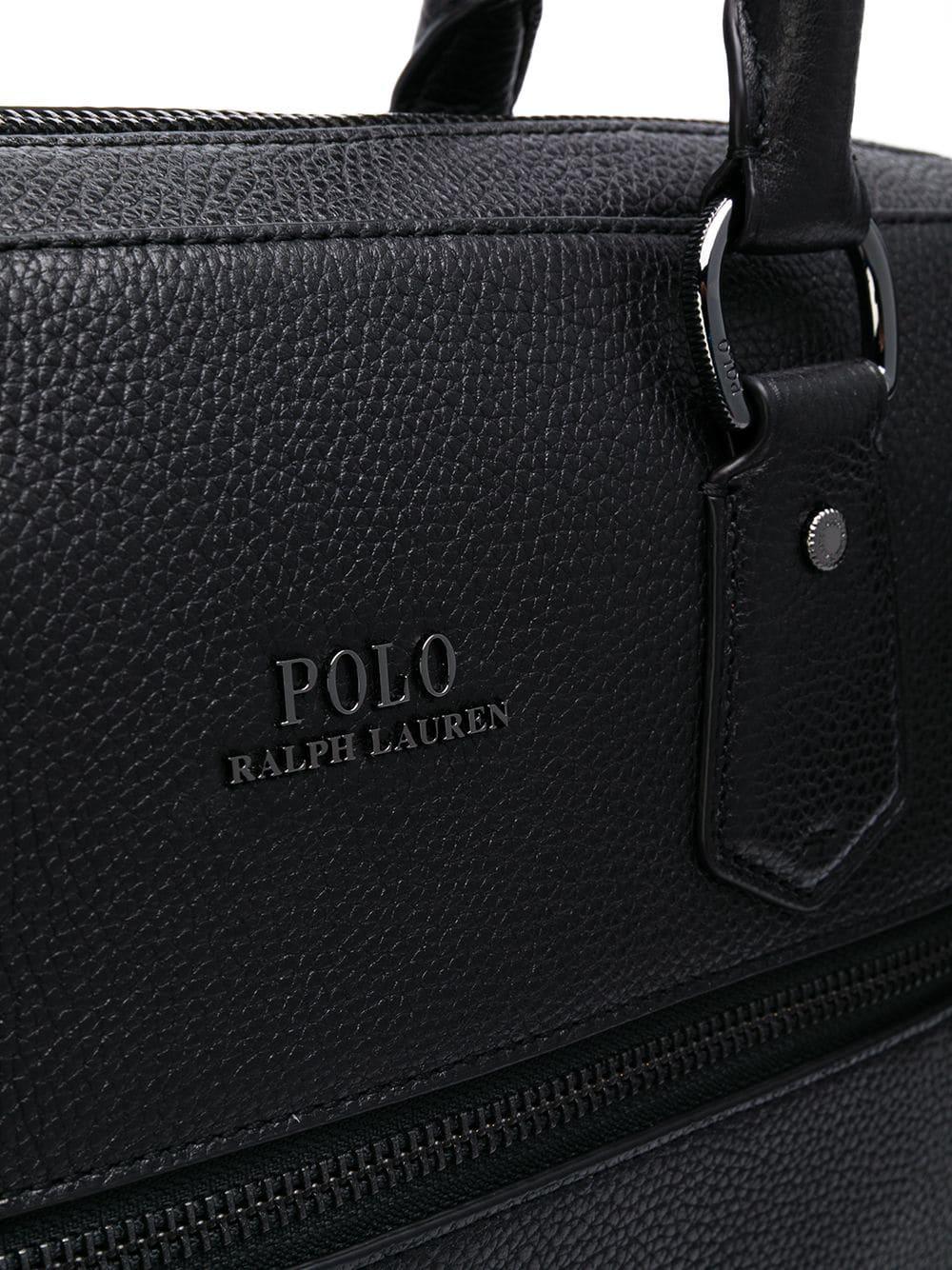 Polo Ralph Lauren Pebbled Laptop Bag in Black for Men | Lyst