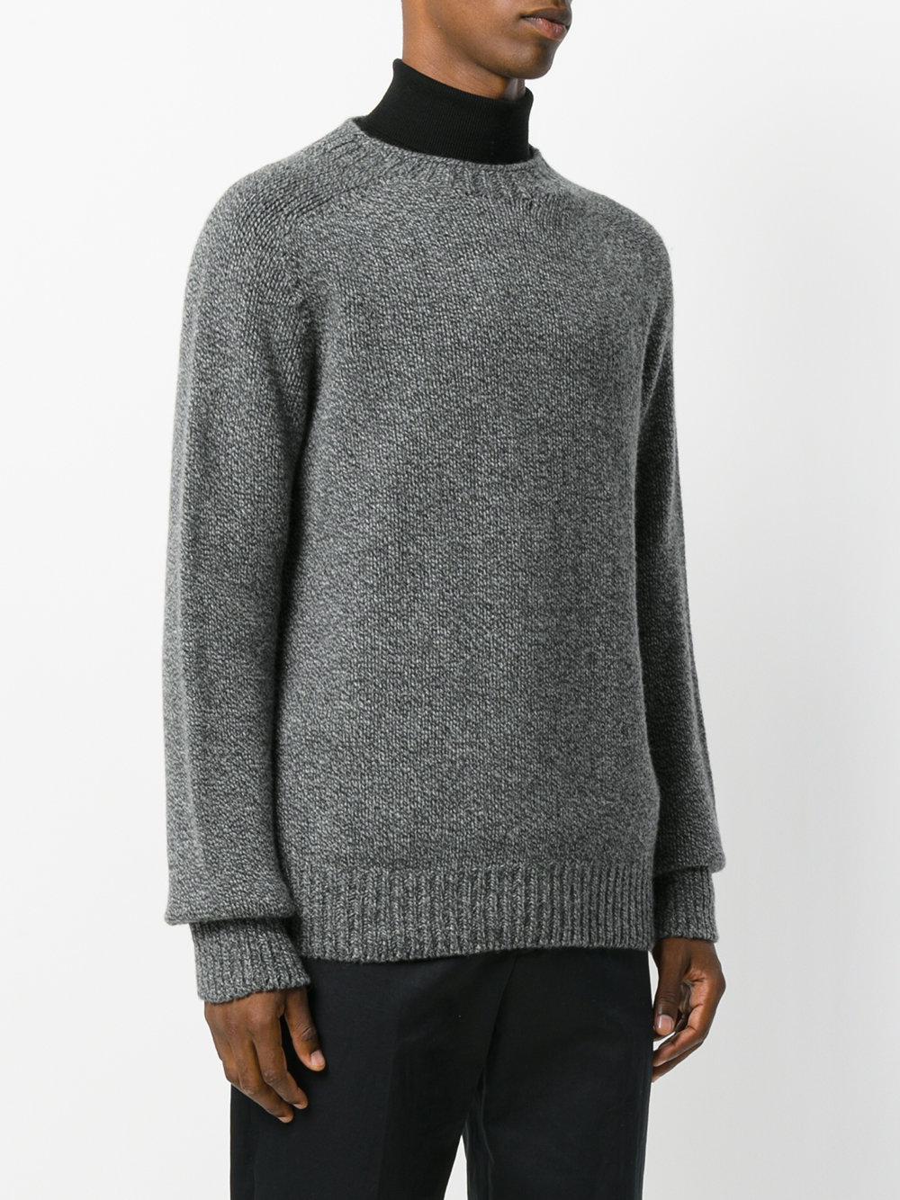 Sunspel Wool Heavy Knit Sweater in Grey (Gray) for Men - Lyst