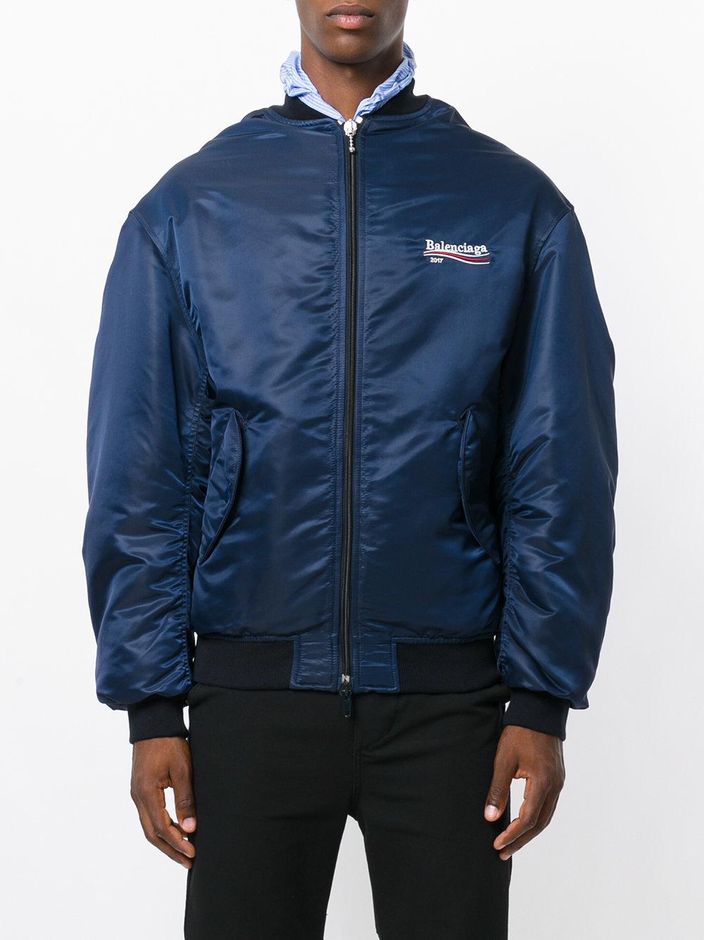 Balenciaga Synthetic 2017 Bomber Jacket in Blue for Men | Lyst