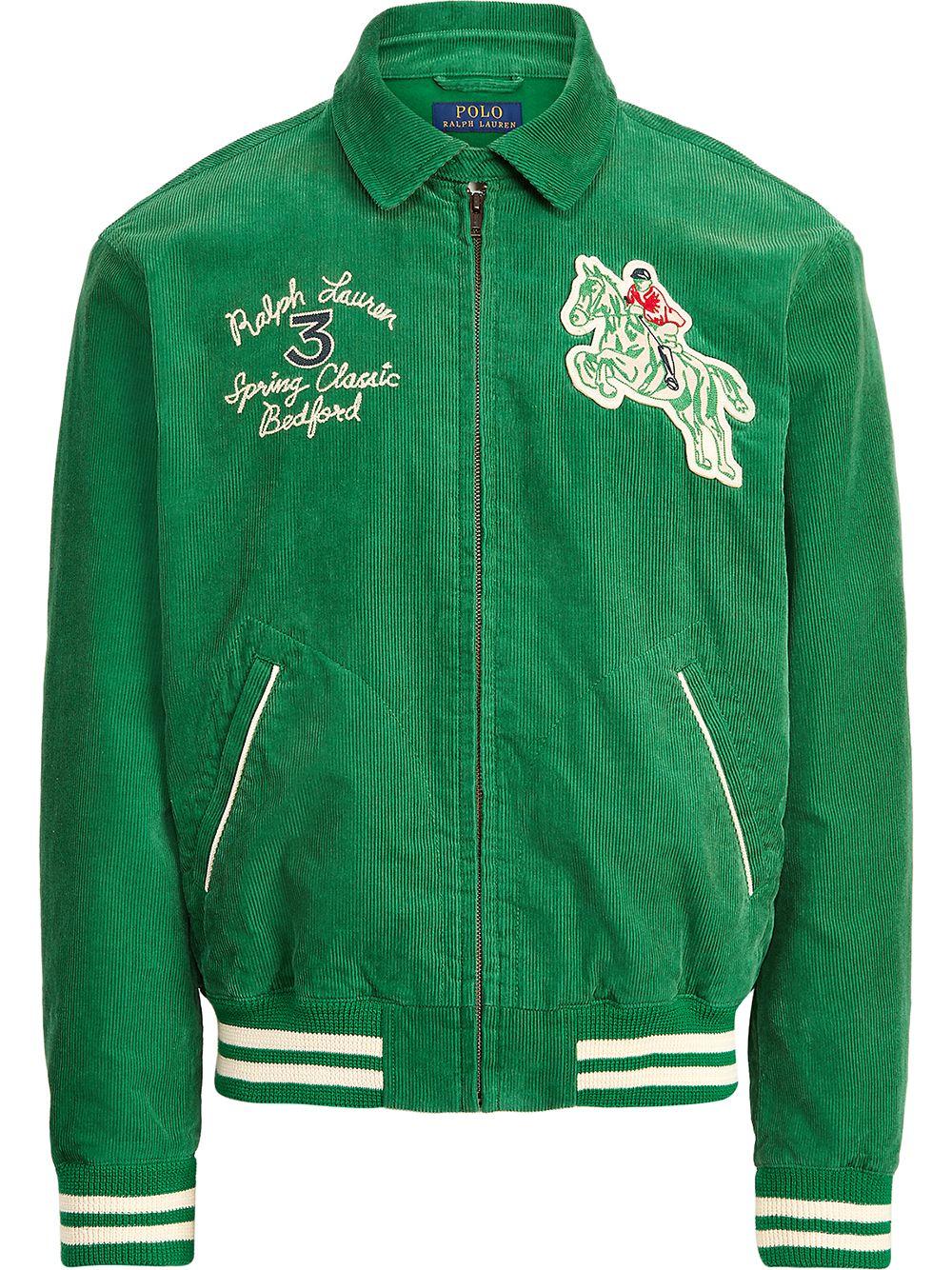 Polo Ralph Lauren Corduroy Varsity Jacket in Green for Men | Lyst