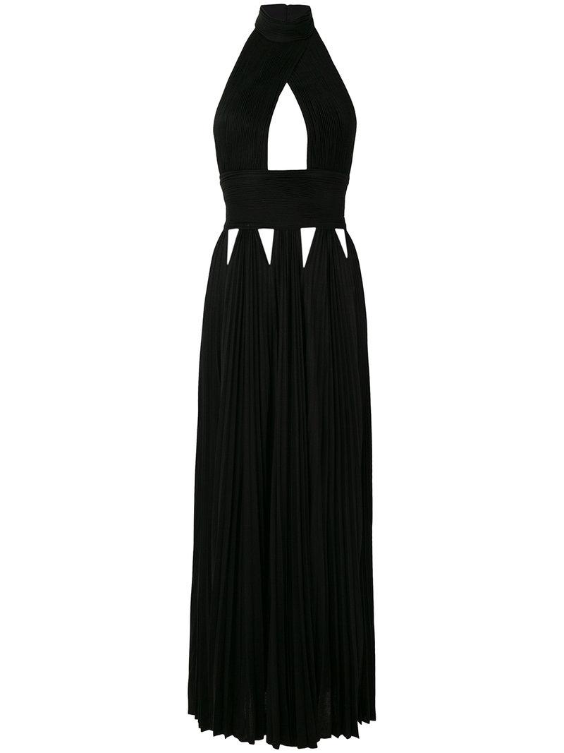 Lyst - Givenchy Pleated Halterneck Gown in Black