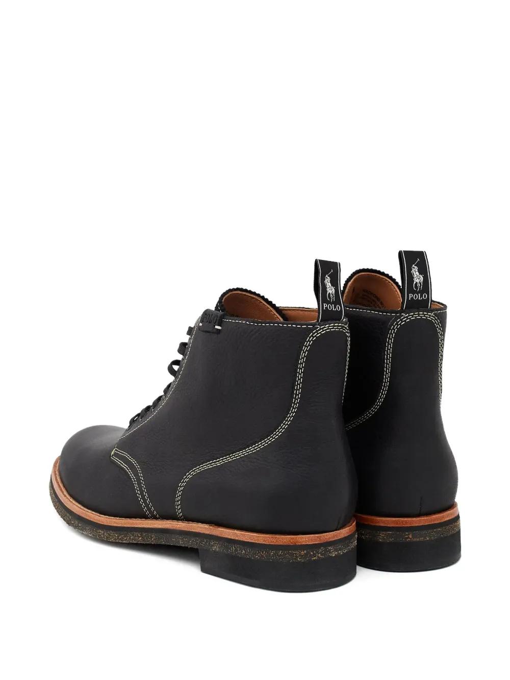 Polo Ralph Lauren Radford Round-Toe Leather Boots in Black for Men