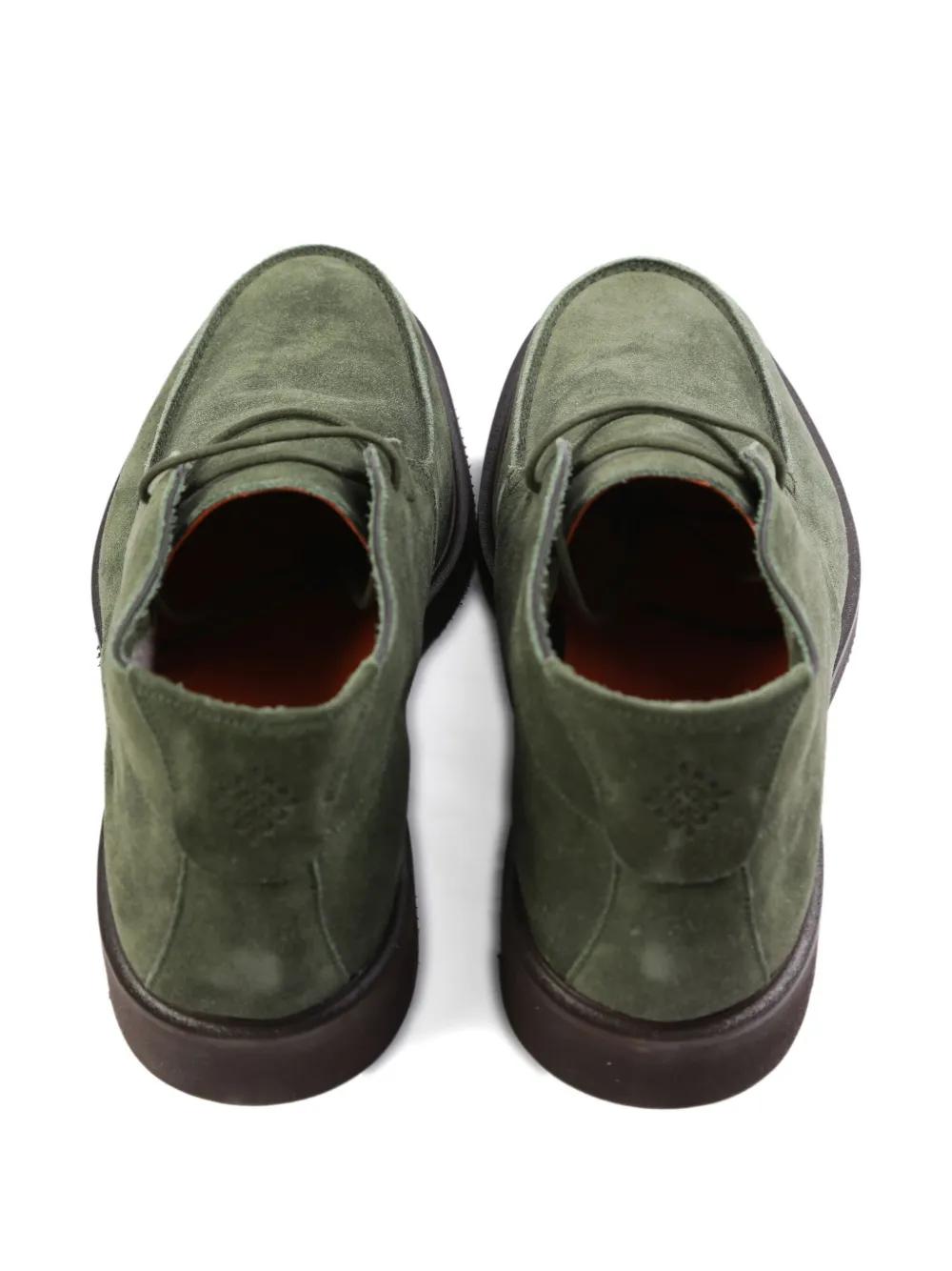 Andrea Ventura Firenze Suede Lace-Up Derby Shoes in Green  display picture 1