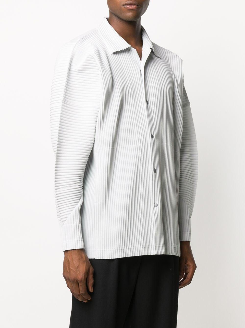 Homme Plissé Issey Miyake Pleated Button-down Shirt in White for Men - Lyst