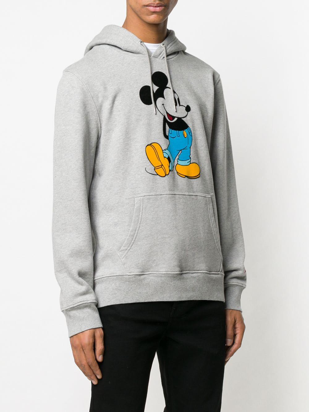 Denim Mickey Mouse Frill Hoodie in Grey 