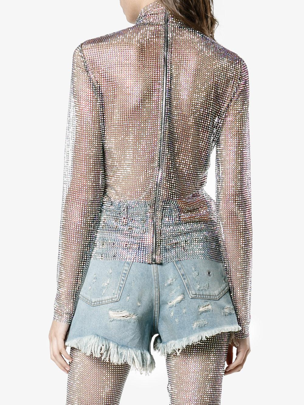 Gucci Synthetic Crystal Mesh High Neck 