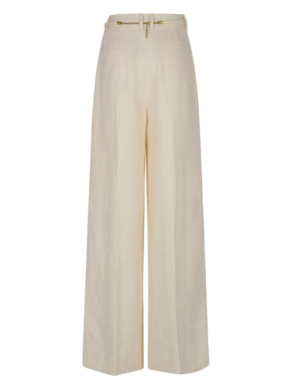 Zimmermann Crush Trousers in White | Lyst