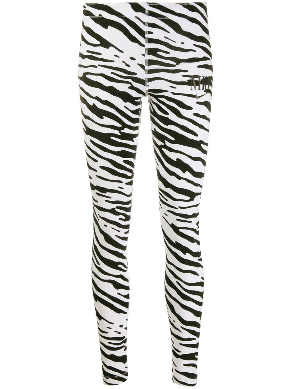 Nike Synthetic Zebra Print leggings in White | Lyst