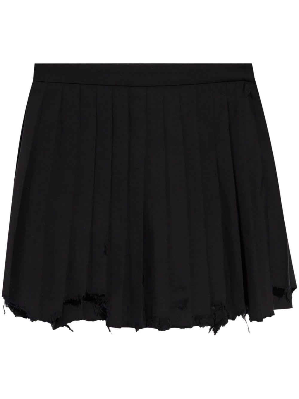 Black high waisted pleated mini skirt hotsell