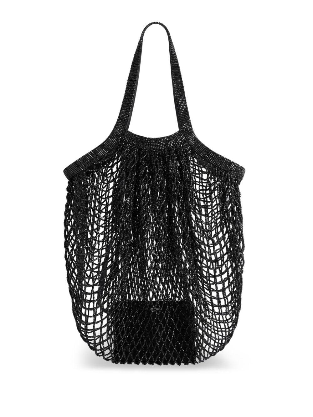 Black mesh tote bag hotsell