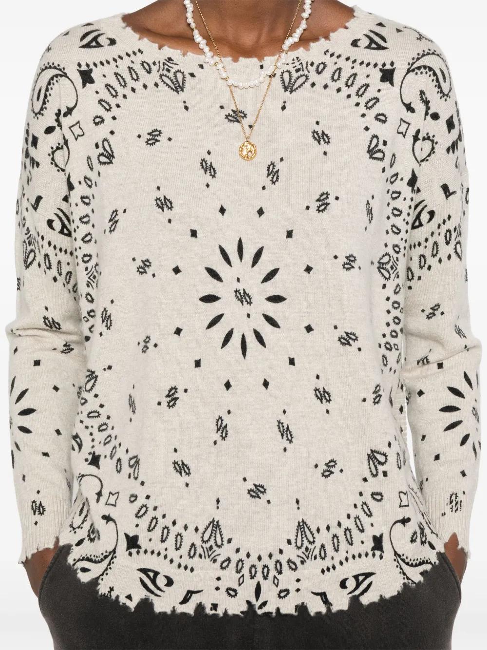 Kujten Bandana-Print Sweater in Natural Lyst