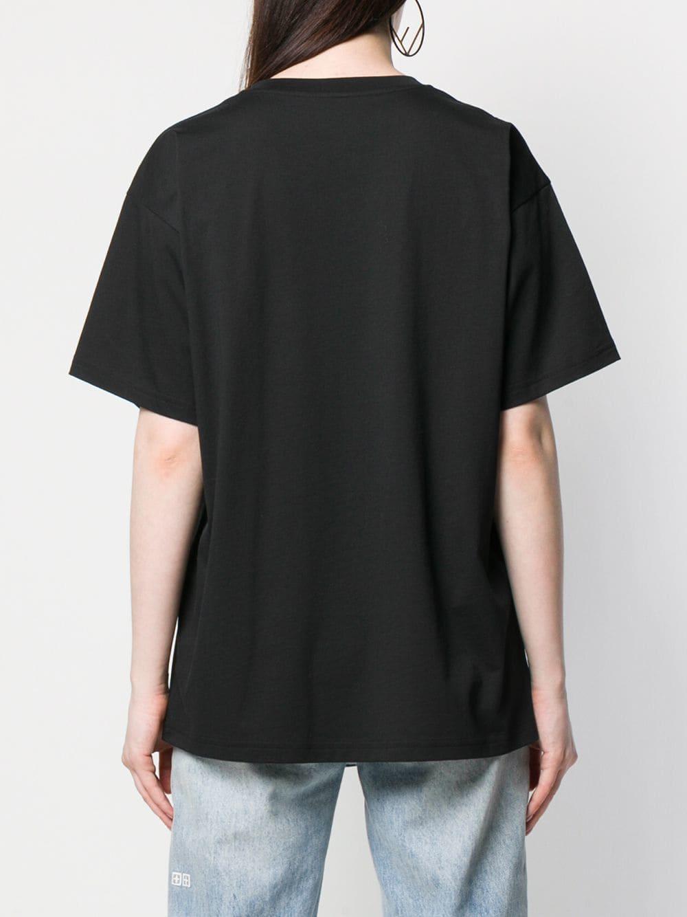Moschino Teddy Bear Patch Black Cotton T-shirt - Lyst
