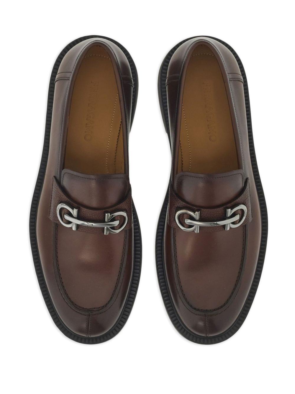 Ferragamo Gancini-buckle Leather Boat Shoes in Brown for Men | Lyst UK