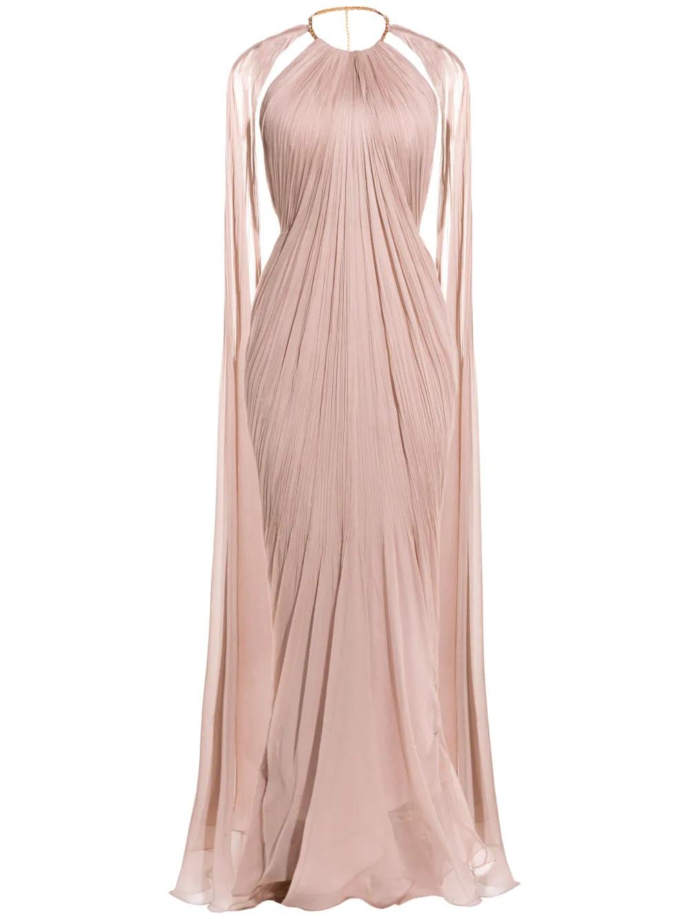 strapless open back dress Zapaka Women Pink Wedding Guest Dress with Ruffle Sleeves A Line V Neck Pleated Chiffon Long Formal Dress, Pink / US12