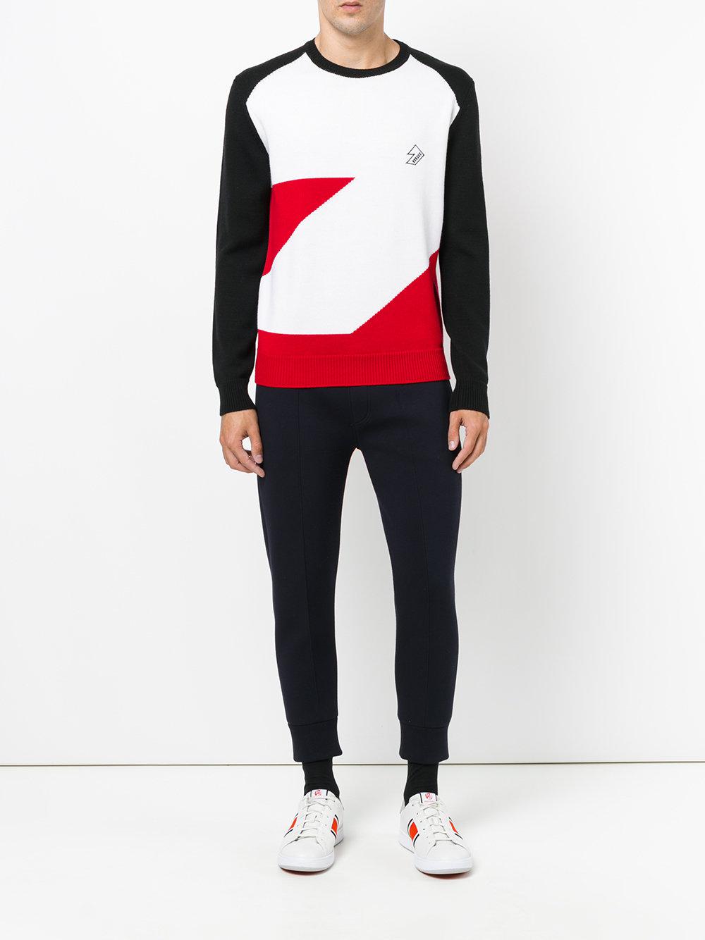 Lyst Versus Geometric Panel Sweater in White for Men