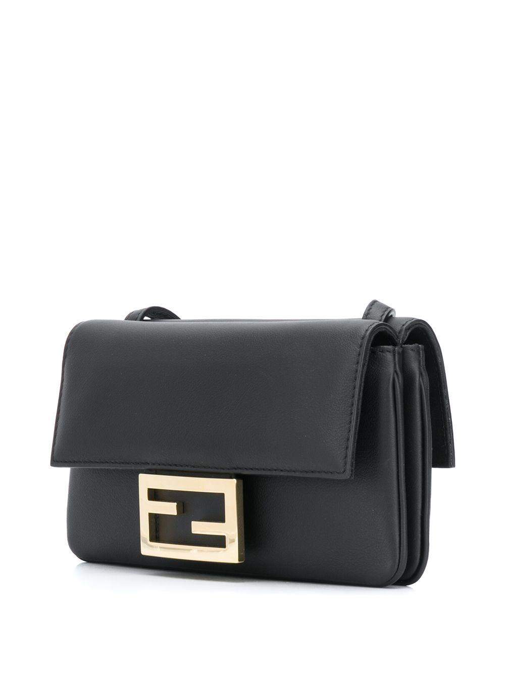 Fendi Duo Baguette Leather Shoulder Bag in Black - Lyst