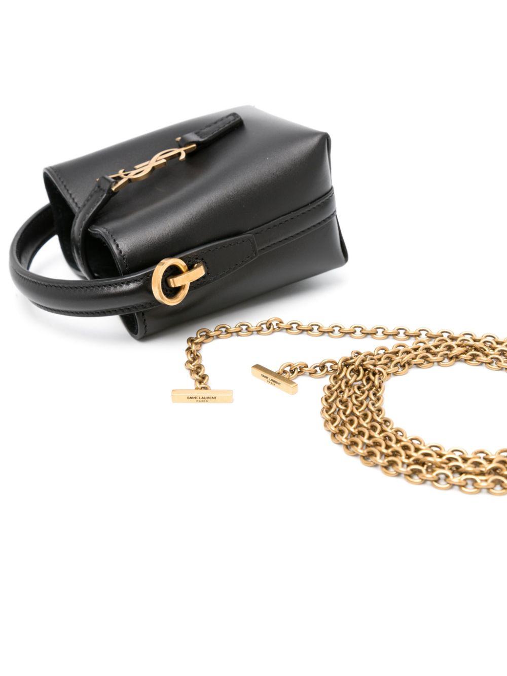 Saint Laurent Le 37 Micro Leather Mini Bag in Black | Lyst