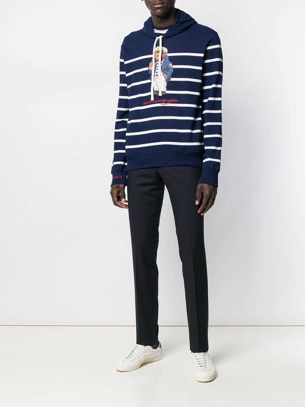 Polo Ralph Lauren Captain Bear Mesh Hooded Tee in Blue for Men | Lyst Canada