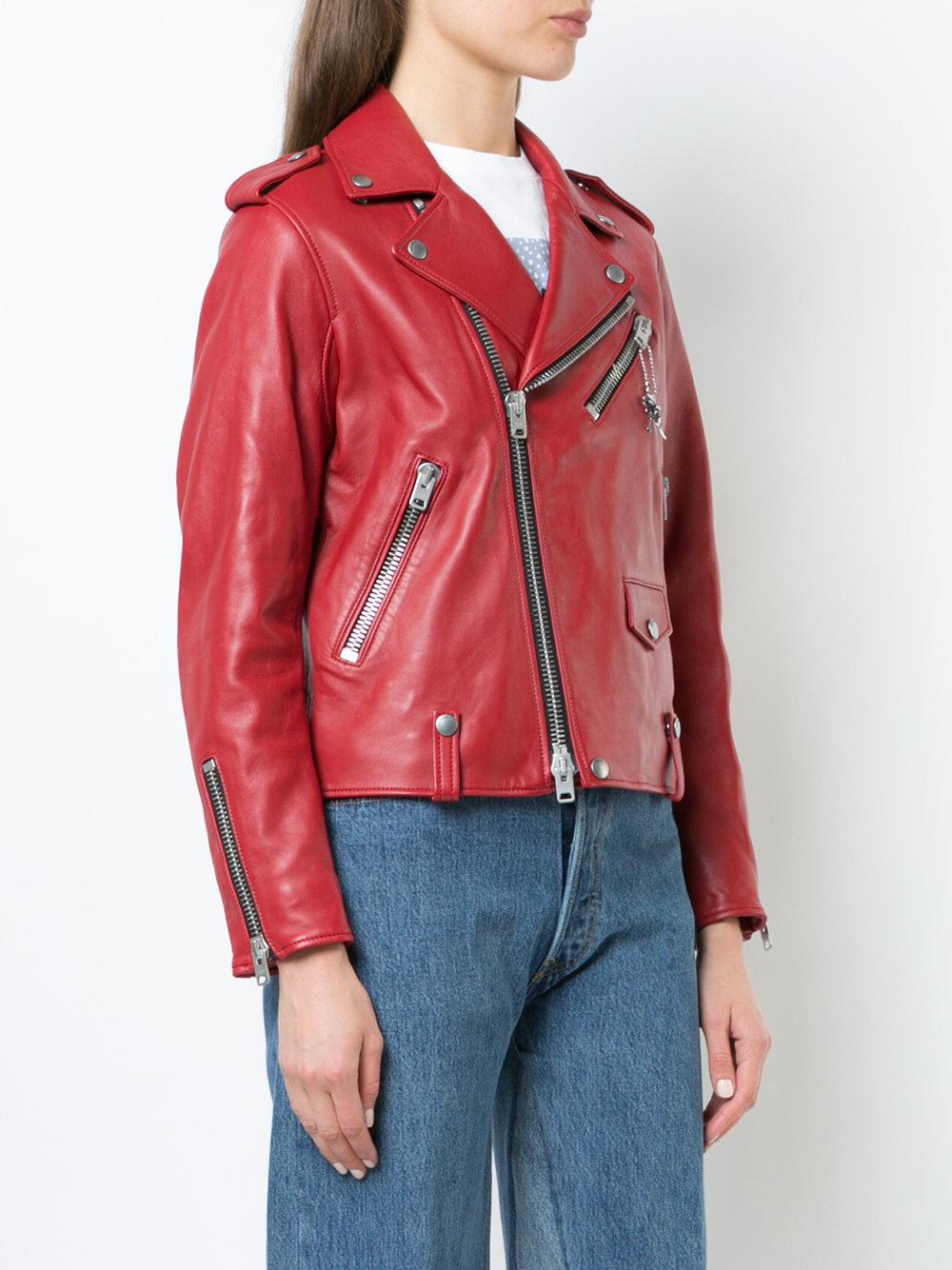 COACH Moto Jacket in Red | Lyst