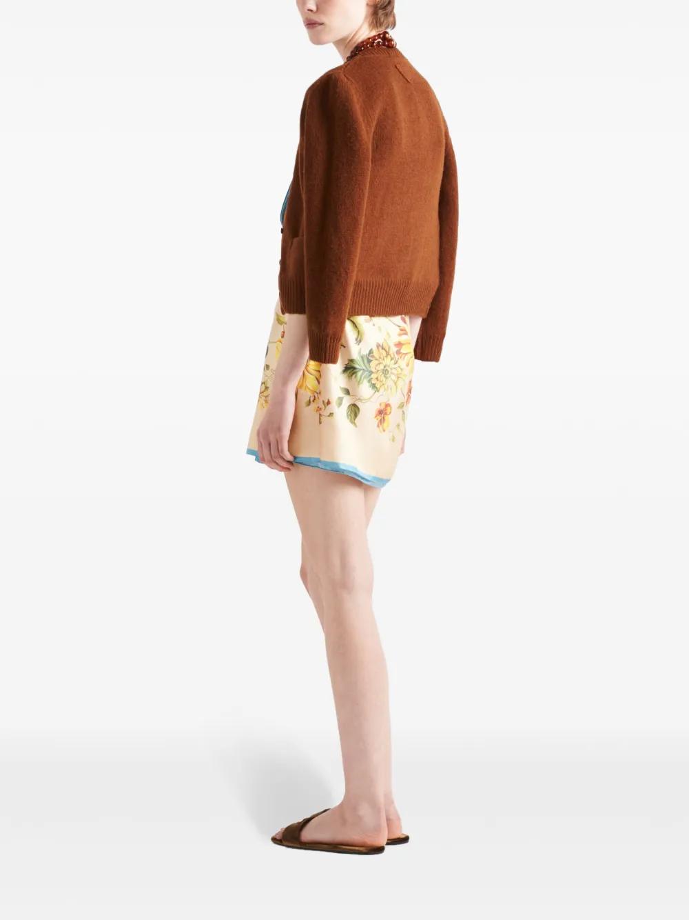 Prada Printed Silk Twill Mini-Dress in Metallic | Lyst