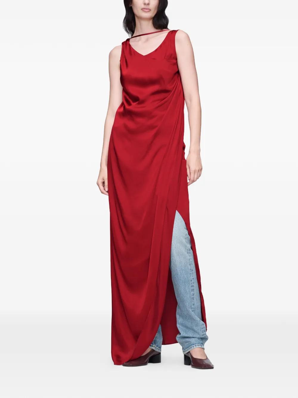satin off the shoulder dress Women's Dresses Sensations Off Shoulder Satin Maxi Dress Red M by Selfie Leslie Clearance