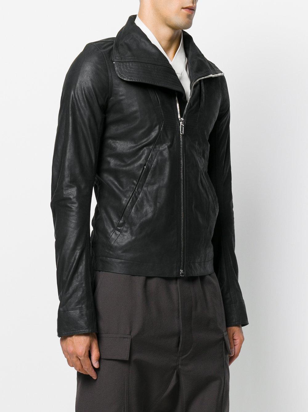 Rick Owens Leather Geo Jacket in Black for Men - Lyst