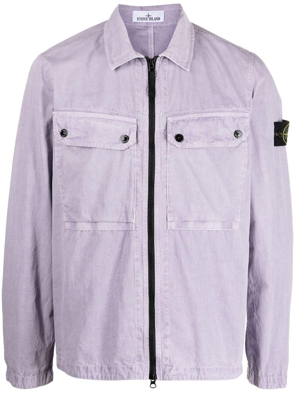Stone Island Compass-patch Shirt Jacket in Purple for Men | Lyst