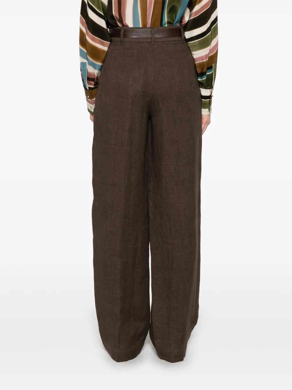 【関税＆送料込み】Max Mara Studio Siamese Trousers Straight-fit faded linen trousers, beige | 