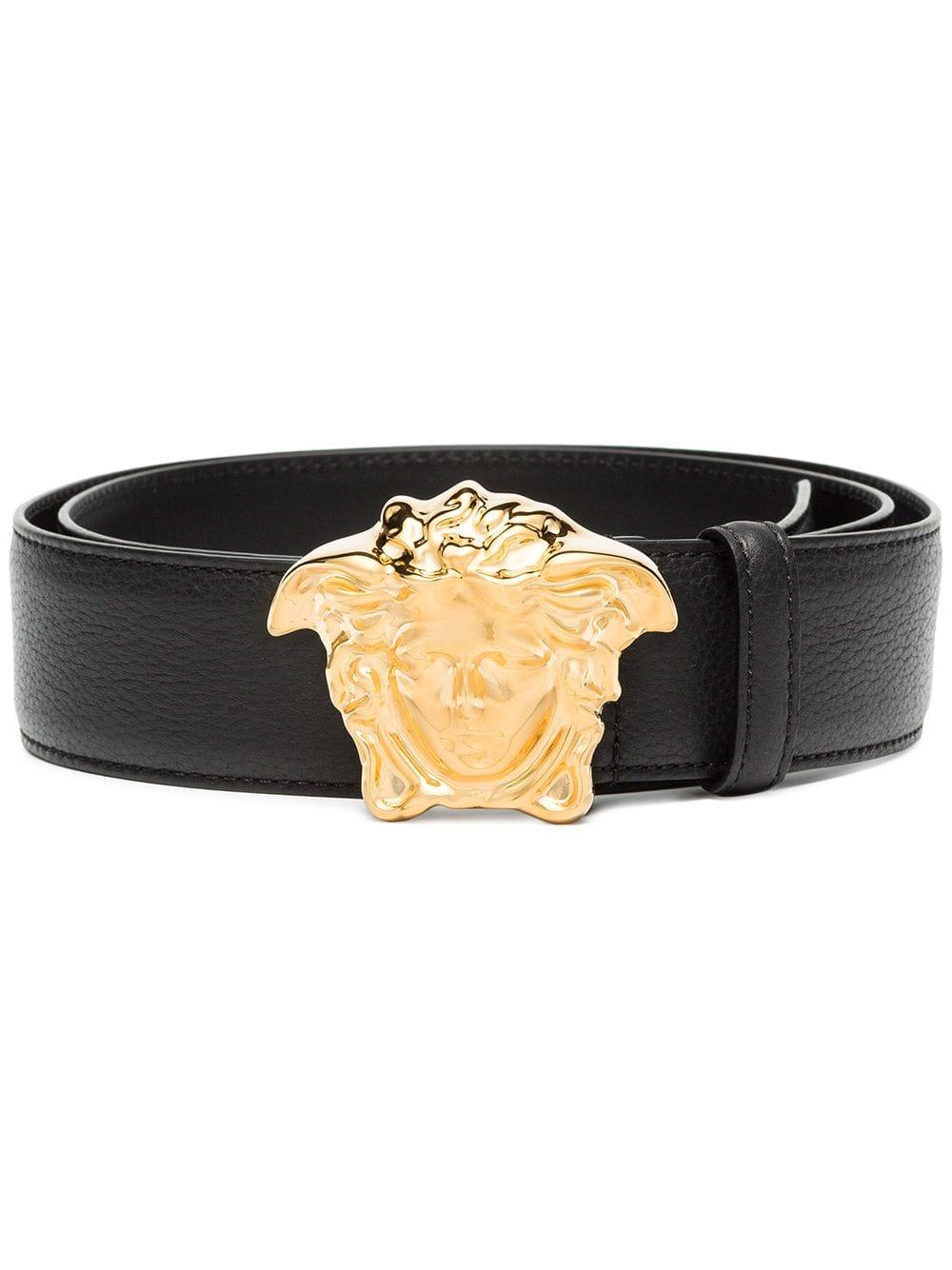 Versace Leather Palazzo Belt With Medusa Buckle in Black for Men - Save ...
