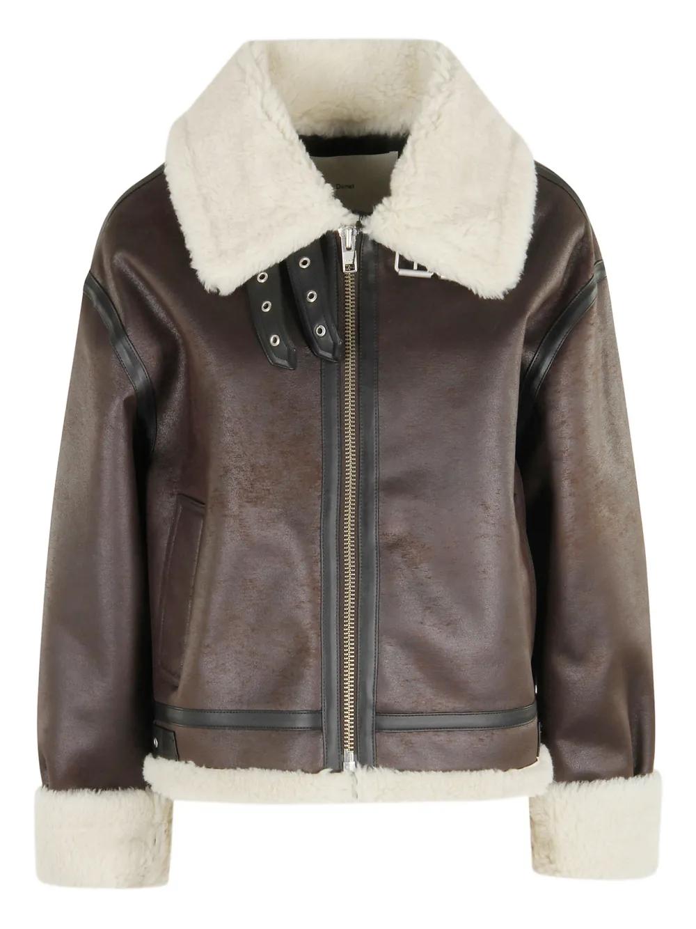 DUNST Faux-fur jacket in Braun Lyst AT