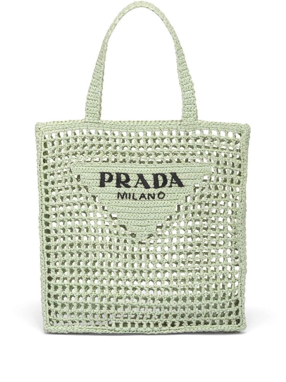 Prada green hotsell tote bag