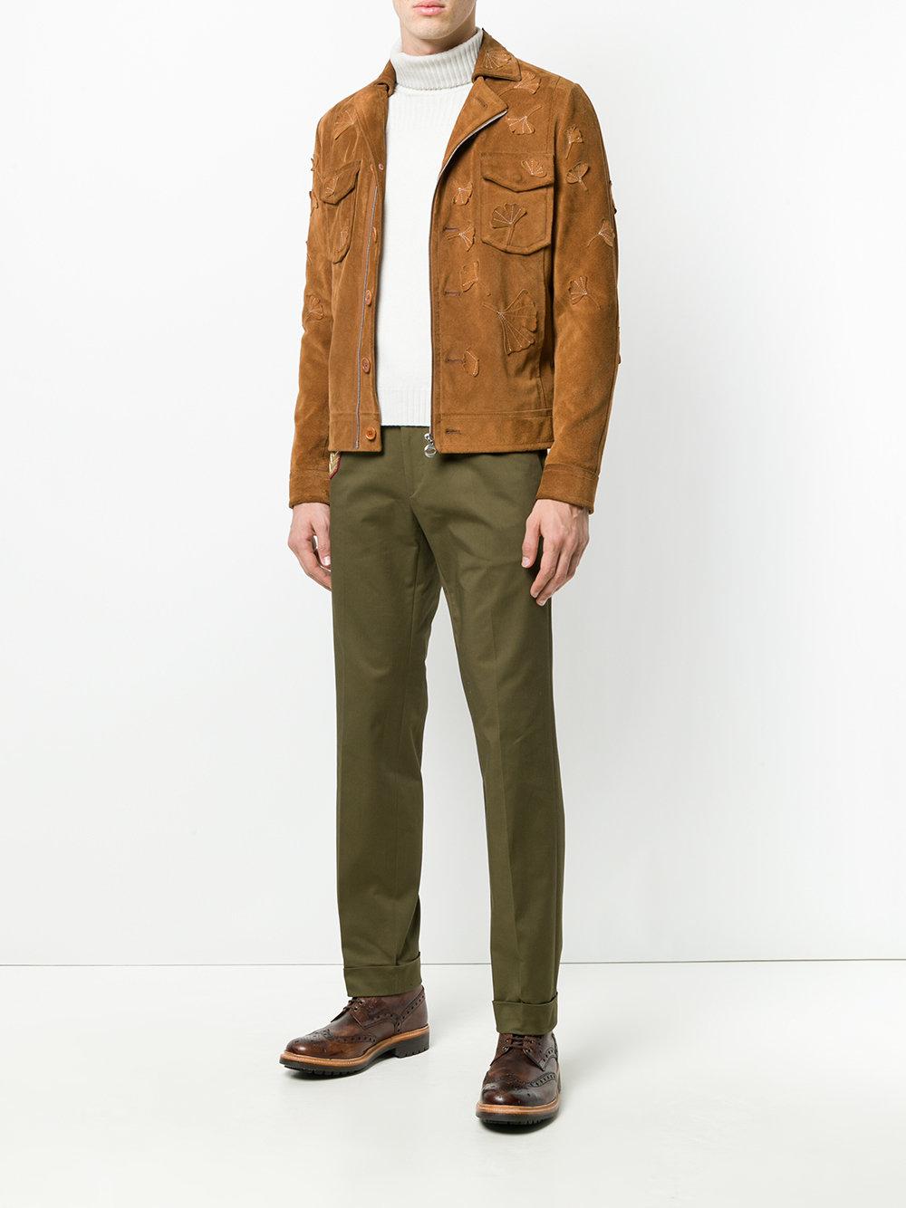 Lyst - Pt01 Embroidered Patch Trousers in Green for Men