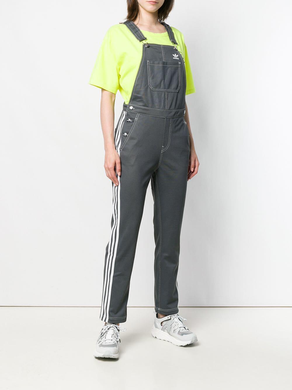 adidas Cotton Logo Dungarees in Grey (Gray) | Lyst