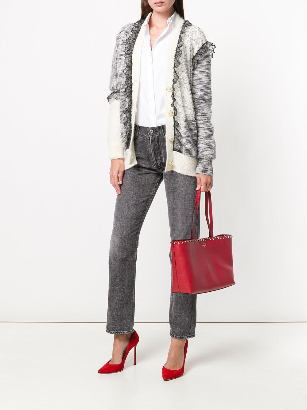 Valentino Leather Valentino Garavani Rockstud Small Shopper Tote in Red |  Lyst Canada