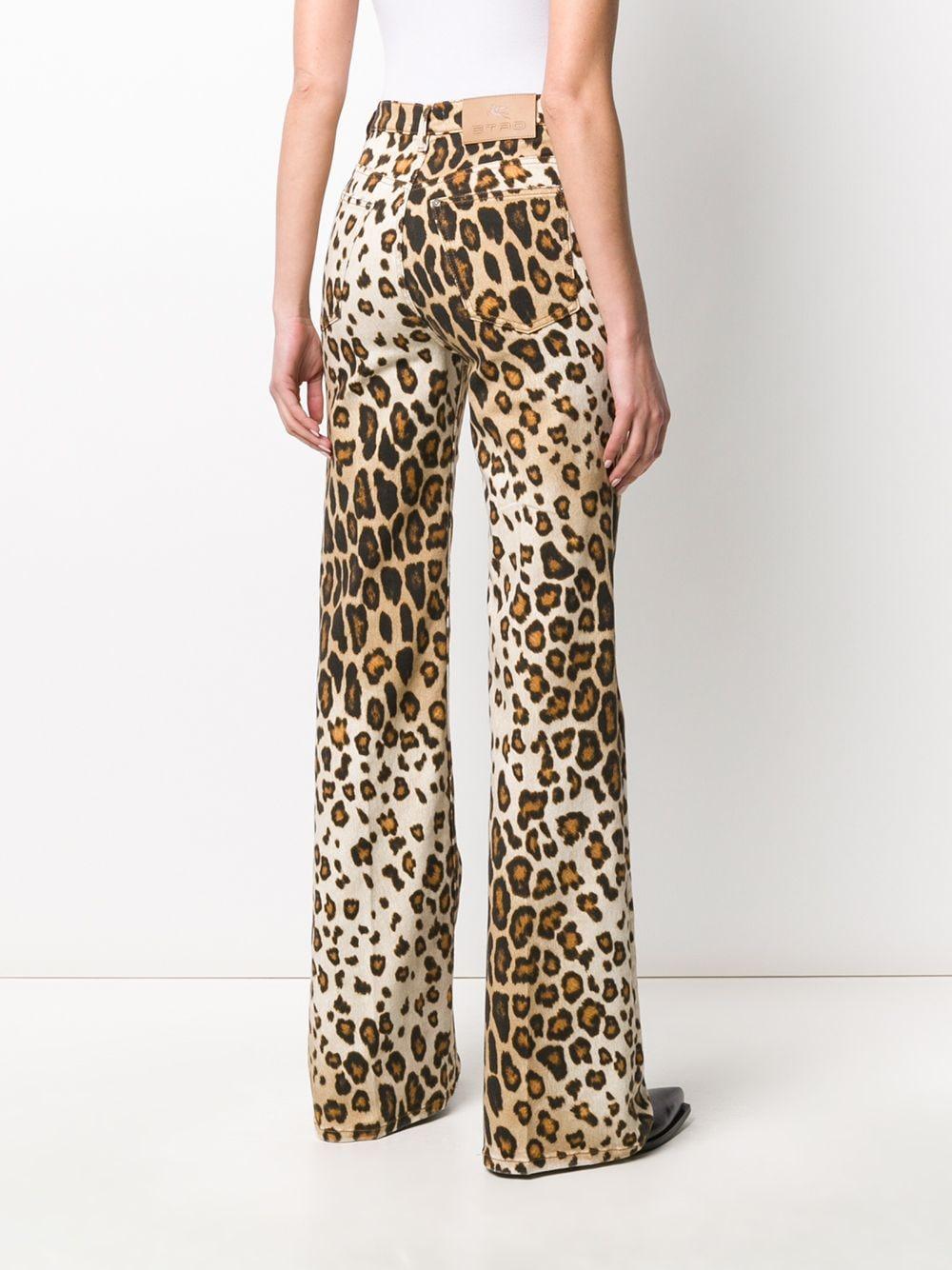 Etro Leopard Print Flared Jeans | Lyst
