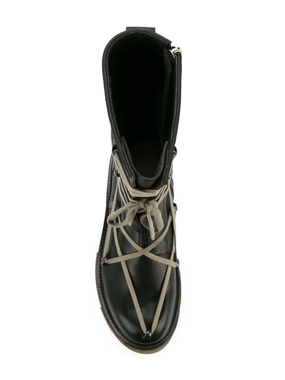 rick owens platform lace up boots