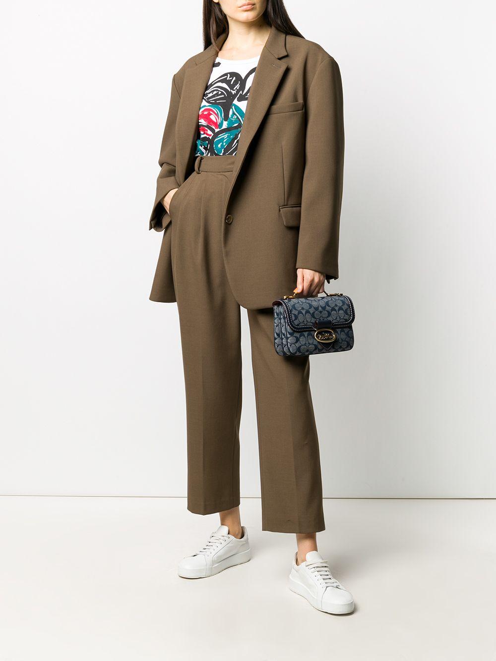 coach riley top handle 22 in signature chambray