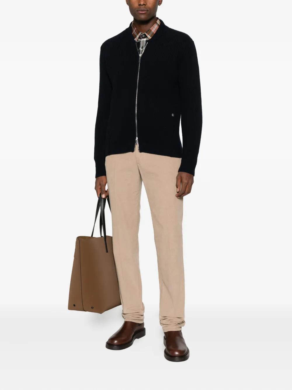 Zanone Zip-Up Knitted Jacket in Black for Men | Lyst
