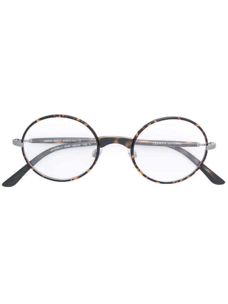 giorgio armani wire framed round glasses